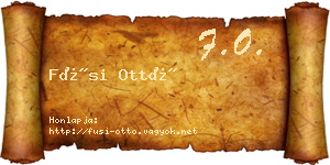 Füsi Ottó névjegykártya